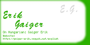 erik gaiger business card